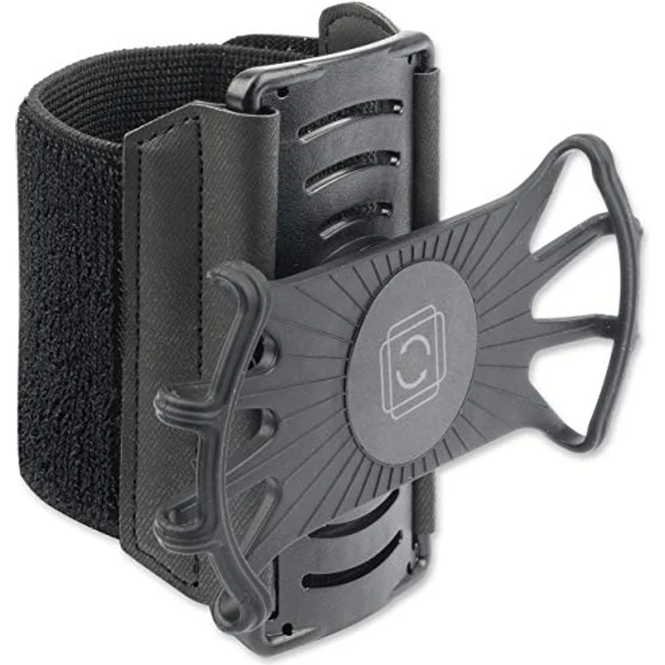 4smarts Sportarmband-Set Athlete Pro für den Unterarm mit Fahrradhalter - geeignet für Smartphones mit Einer Größe von 10 cm (4 Zoll) bis 17, 8 cm (7 Zoll), Schwarz