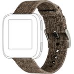 topp - Nylon Armband für Fitbit Versa, Kaffee