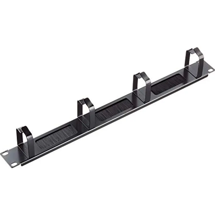 Delock 19 Kabelmanagement Bürstenleiste mit 4 Bügeln 1 HE schwarz