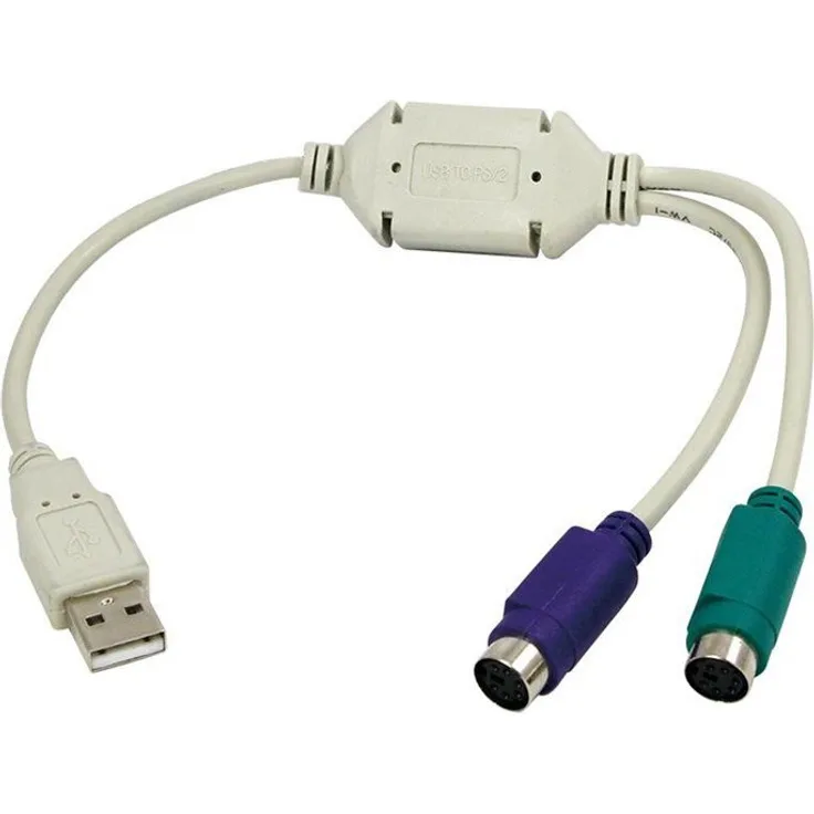 Logilink - Tastatur- / Maus-Adapter - USB Typ A, 4-polig (M) - PS/2, 6-polig (W) (AU0004A)
