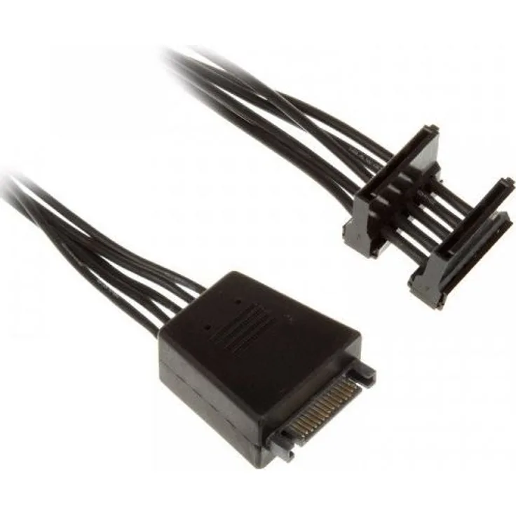 SilverStone SST-CP06-E2 - SATA Adapter Kabel, 1 auf 2 SATA Stecker (Super Flexibel), 2x 2200μF Kondensatoren