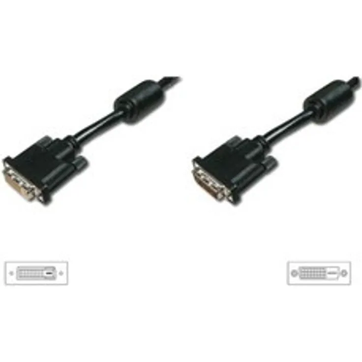 Assmann DVI extension cable. DVI(24+1). 2x ferrit M/F. 5.0m. DVI-D dual link. UL. bl (AK-320200-050-S)