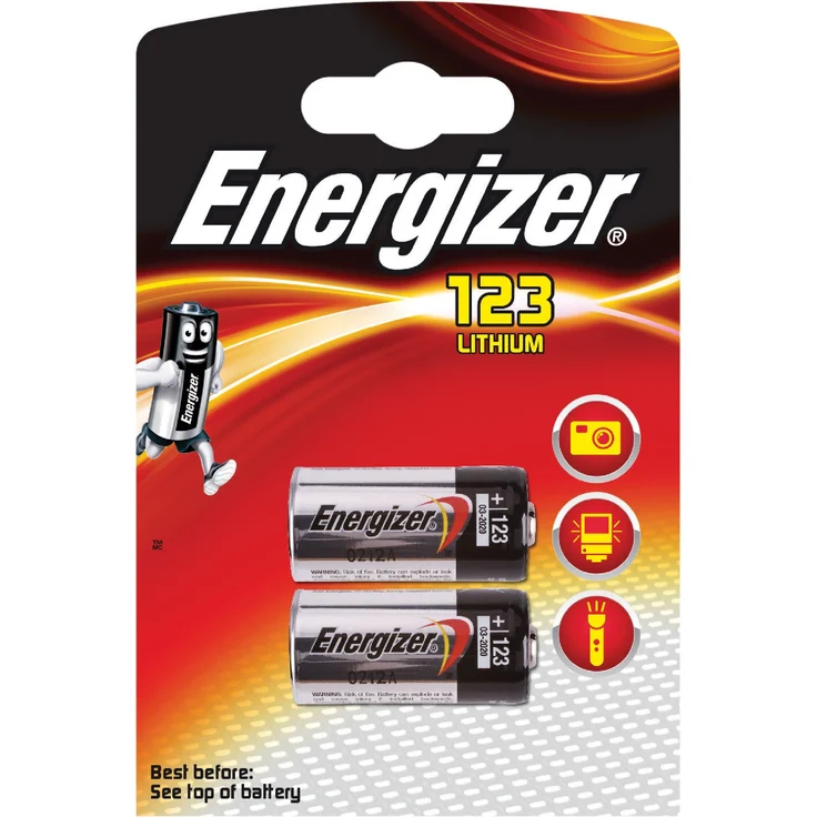 Energizer CR123 Batterien, Lithium Knopfzelle, 2 Stück – Bild 1