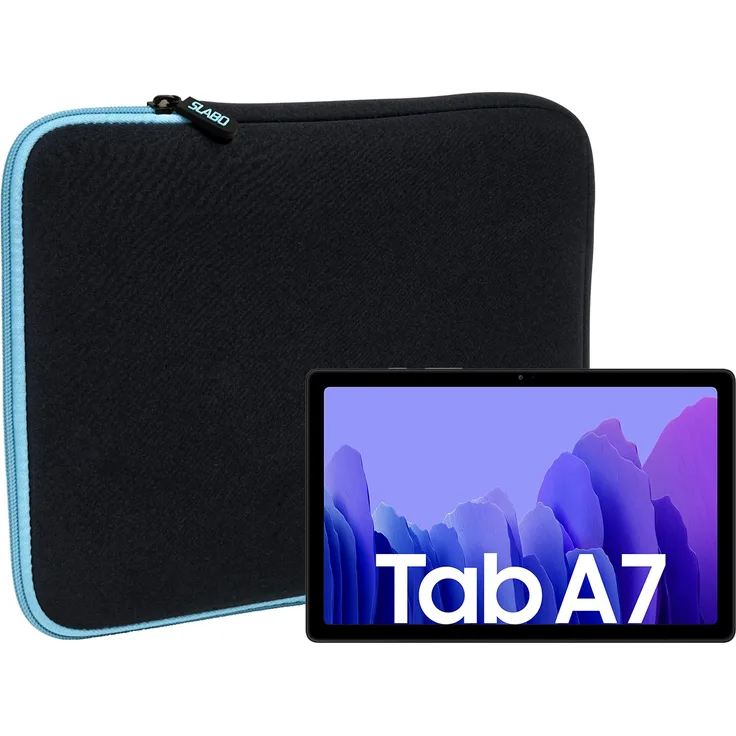Slabo Tablet Tasche für Samsung Galaxy Tab A7 (2020) Hülle Case Neopren - TÜRKIS / SCHWARZ
