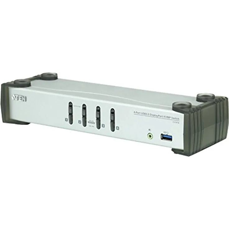 ATEN CS1914 4-Port USB 3.0 DisplayPort KVM Switch Silber