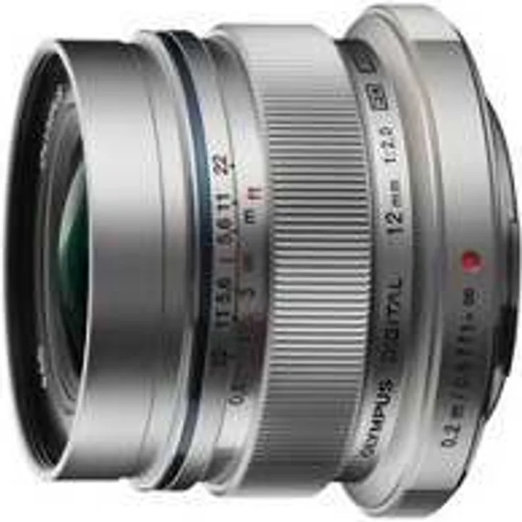 Olympus M.Zuiko Digital ED 12mm F2.0 Objektiv, lichtstarke Festbrennweite, geeignet für alle MFT-Kameras (Olympus OM-D & PEN Modelle, Panasonic G-Serie), silber