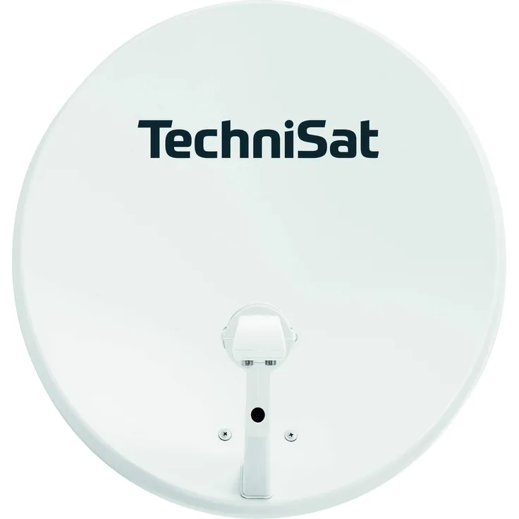 TechniSat TECHNITENNE 60 Satelliten-Schüssel für 2 Teilnehmer (60 cm digital Sat Anlage, Komplettset aus Antenne mit Masthalterung und Universal-Twin-LNB) lichtgrau