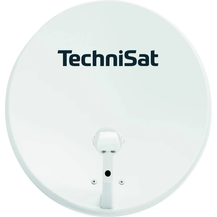 TechniSat TECHNITENNE 60 Satelliten-Schüssel für 2 Teilnehmer (60 cm digital Sat Anlage, Komplettset aus Antenne mit Masthalterung und Universal-Twin-LNB) lichtgrau – Bild 1