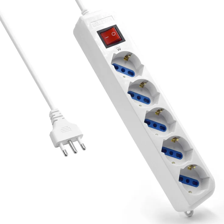Ewent EW3926 Mehrfachstecker-Steckdosenleiste mit 5 Steckplätzen, 250 V - 2.500 W