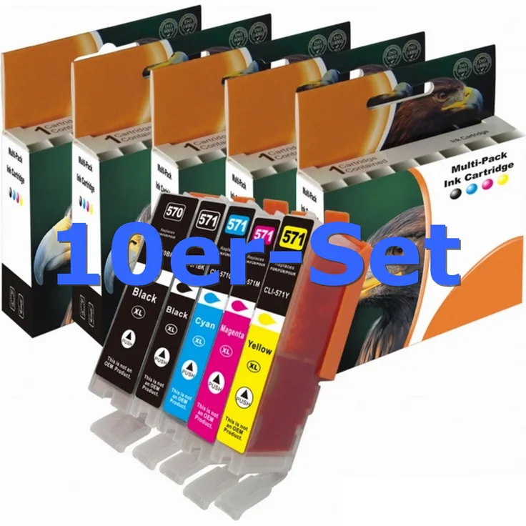 D&C Tintenpatronen ersetzt Canon 570/571x-10er Set (BK/PB/C/M/Y)