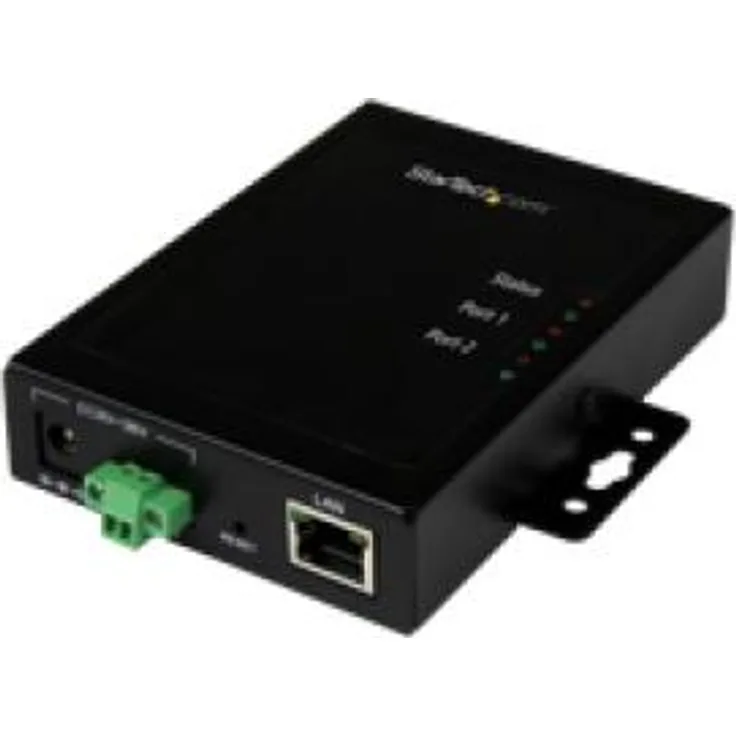 StarTech.com 2 Port Seriell auf IP Geräte Server, RS232, Metall und Montierbar, Serieller Geräte Server