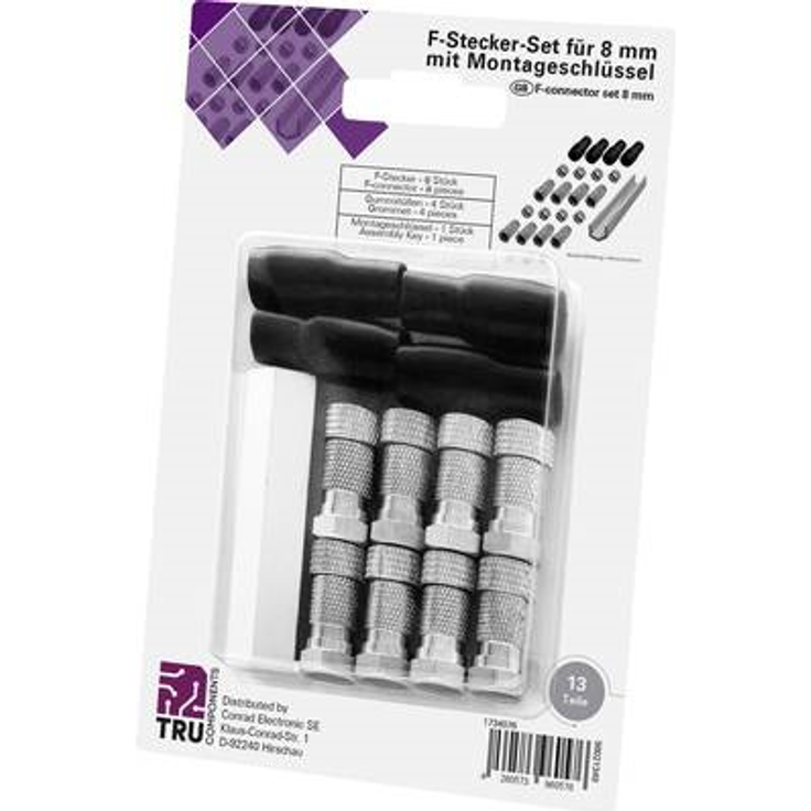 TRU COMPONENTS F-Stecker Set Quad Kabel-Durchmesser: 5 mm (TC-6936316)