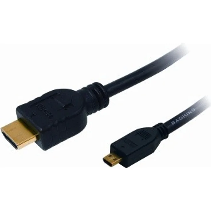 LogiLink HDMI-Kabel Ethernet A -> Micro D St-1.00m bk