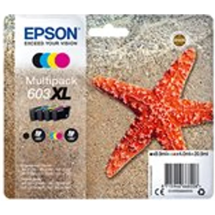 Epson Original 603XL Tinte Seestern, WF-2830DWF WF-2835DWF WF-2850DWF XP-2100 XP-2105 XP-3100 XP-3105 XP-4100 XP-4105 (Multipack 4-farbig)