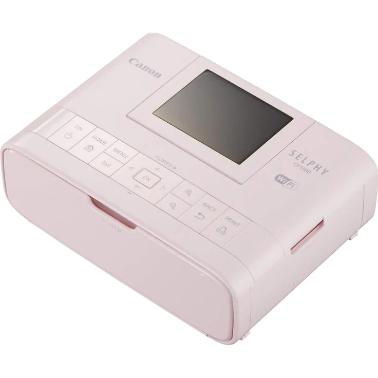 Canon Selphy CP1300 Fotodrucker 10x15cm (mobil Drucker, WLAN, USB, 300x300dpi, Thermosublimation, optionaler Akku, Farbdisplay, Speicherkartenslot, Apple AirPrint, Passfoto- u. Postkartendruck) rosa (2236C002) – Bild 3