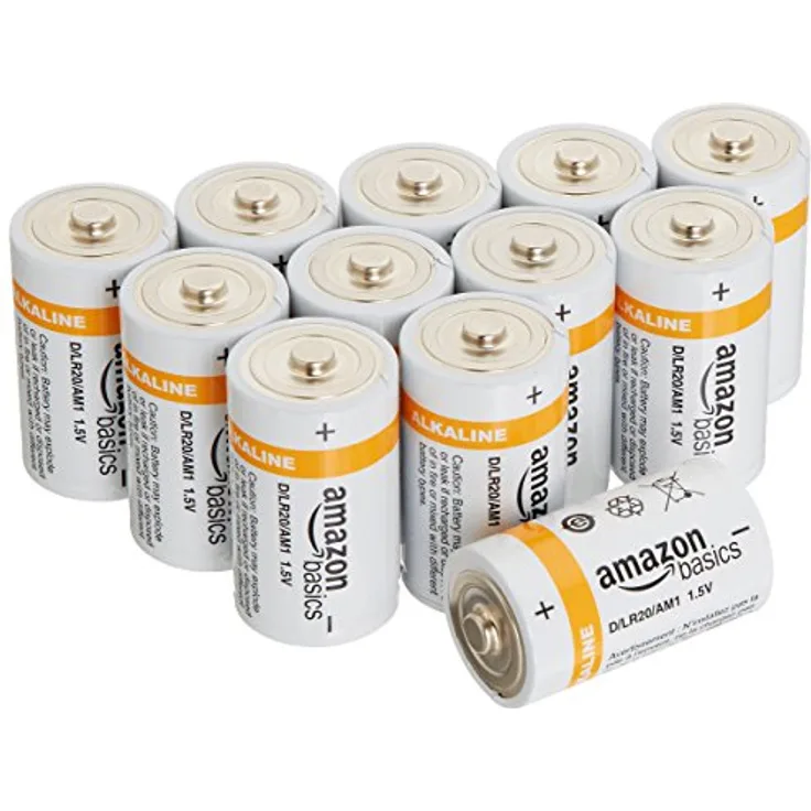 AmazonBasics Batterien Alkali, Typ D, 12 Stück