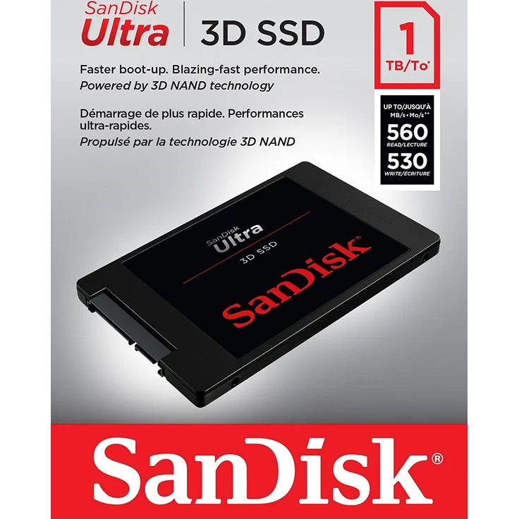 SanDisk Ultra 3D - Solid-State-Disk - 1 TB - intern - 2.5 Zoll (6.4 cm) - SATA 6Gb/s (SDSSDH3-1T00-G25) – Bild 4