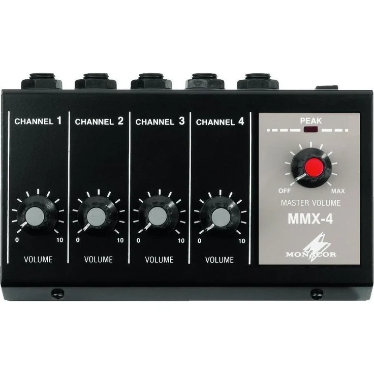IMG STAGELINE MMX-4 Miniatur-Mikrofon-Mischer,schwarz,4 Mono-Kanäle – Bild 1