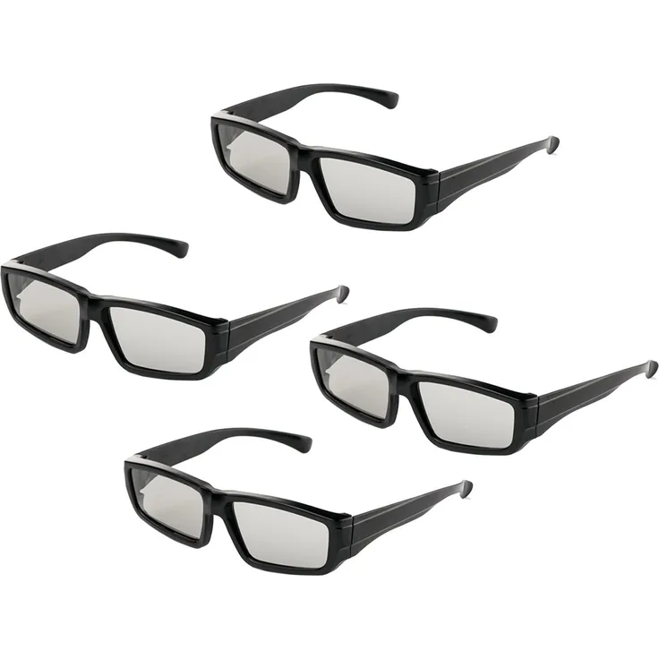 4er Pack Unisex Passive Polarisierte 3D-Brille für LG, Sony, Panasonic, Toshiba und Alle Passiven 3D-Tvs RealD 3D-Kino-Brille Zum Ansehen von Filmen Family Pack Circular Polarized Lenses