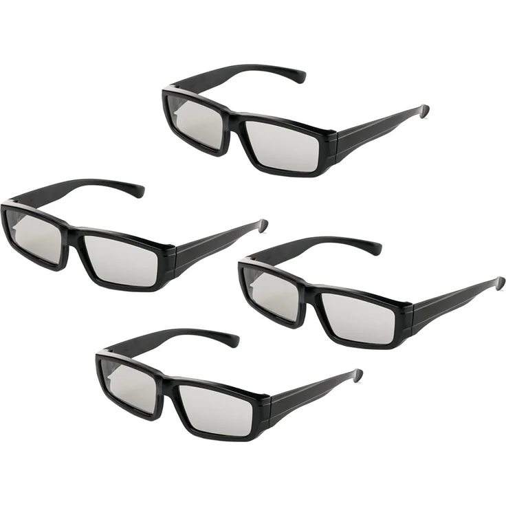 4er Pack Unisex Passive Polarisierte 3D-Brille für LG, Sony, Panasonic, Toshiba und Alle Passiven 3D-Tvs RealD 3D-Kino-Brille Zum Ansehen von Filmen Family Pack Circular Polarized Lenses