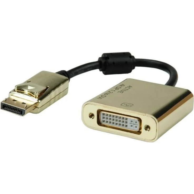 ROLINE GOLD 4K DisplayPort-DVI Adapter, Aktiv, v1.2, DP ST - DVI BU (12.03.3175)