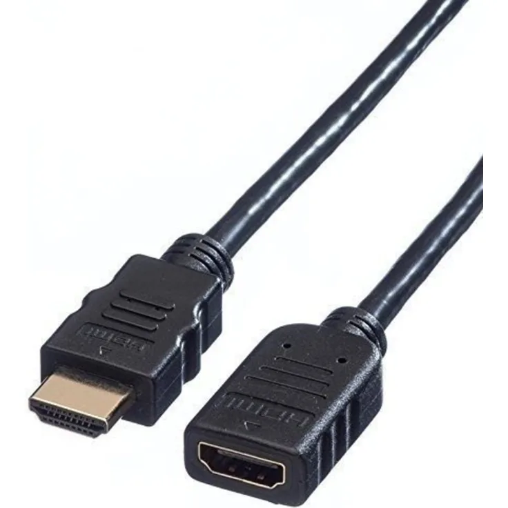 VALUE HDMI High Speed Verlängerungskabel mit Ethernet HDMI Stecker-Buchse schwarz 5m