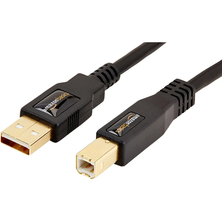 AmazonBasics PC045 USB 2.0-Druckerkabel A-Stecker auf B-Stecker, 4,8 m, Schwarz - Preisvergleich – Bild 1