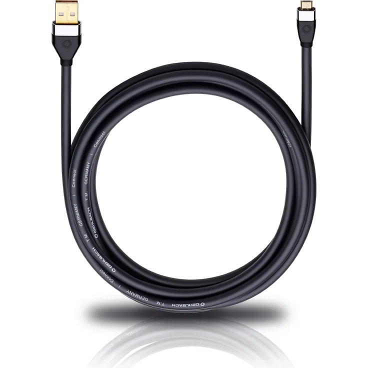 Oehlbach i-Connect UM-B-U 100 Mobiles USB-Kabel, USB Micro-B auf USB-A - 1m - schwarz