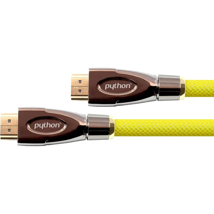 PYTHON Series PREMIUM AKTIVES High-Speed-HDMI Anschlusskabel mit Ethernet - REDMERE CHIPSATZ - 4K2K - UHD - Ultra HD - Full HD - Kupferleiter (OFC), 3D-Unterstützung, Dreifachschirmung, Nylongeflecht - gelb, 30 m