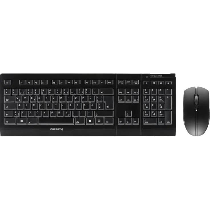 CHERRY B.UNLIMITED 3.0 - Tastatur-und-Maus-Set - kabellos - 2.4 GHz - Deutsch QWERTZ - CHERRY SX - Schwarz (JD-0410DE-2)