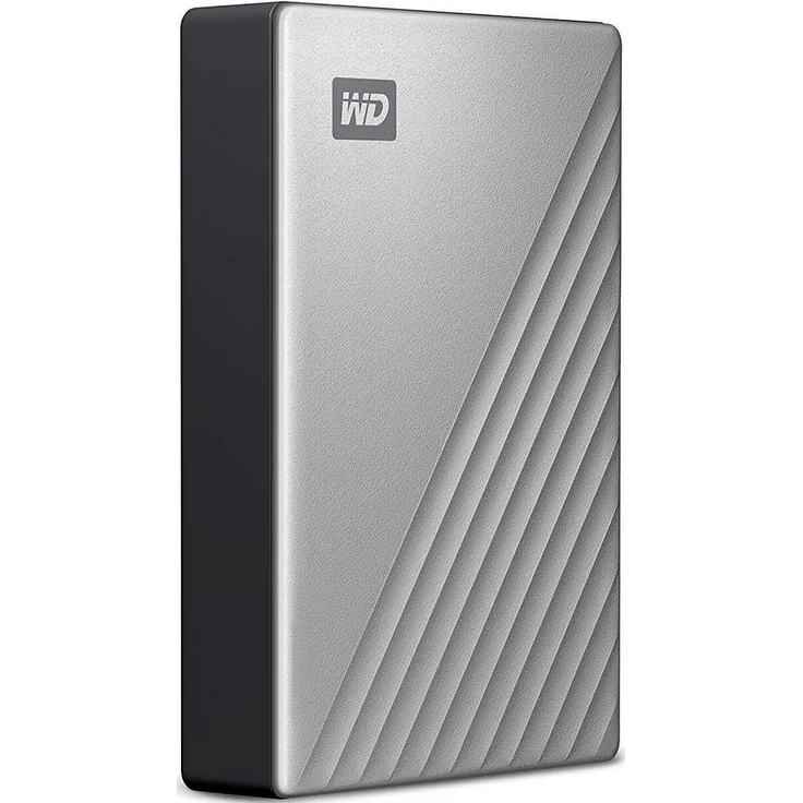 WD My Passport Ultra for Mac WDBPMV0040BSL - Festplatte - verschlüsselt - 4 TB - extern (tragbar) - USB 3.0 (USB-C Steckverbinder) - 256-Bit-AES - Silber (WDBPMV0040BSL-WESN) – Bild 4