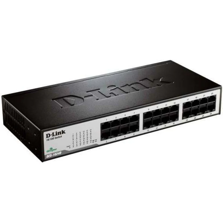 D-Link DES-1024D 24-Port Fast Ethernet Switch (10-100 Mbit-s-Anschlüsse, bis zu 200 Mbit-s im Full-Duplex-Modus, Gehäuse aus Kunststoff) – Bild 2
