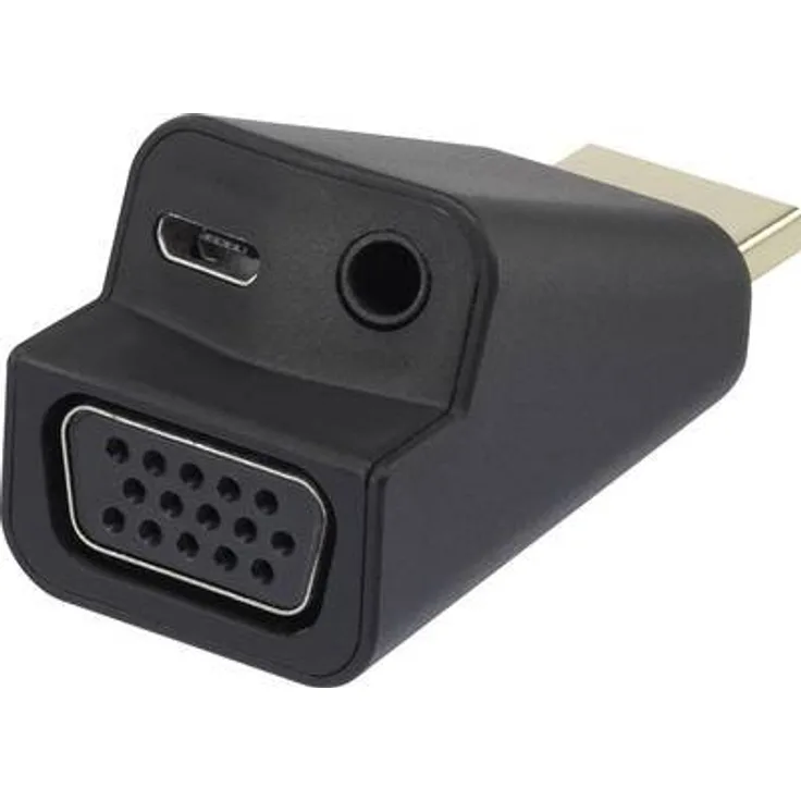 Renkforce HDMI / VGA Adapter [1x HDMI-Stecker => 1x VGA-Buchse, Klinkenbuchse 3.5 mm] Schwarz Renkforce (041C142)