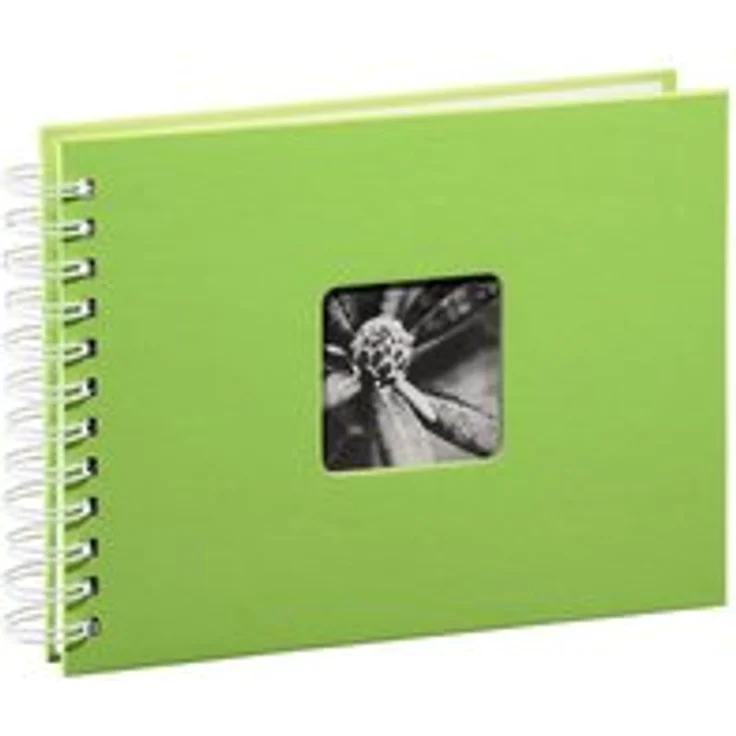 Hama Fotoalbum Spiralalbum, 50 weiße Seiten, 25 Blatt, Größe 24 x 17 cm, mit Ausschnitt für Bildeinschub, Fotobuch kiwi – Bild 1