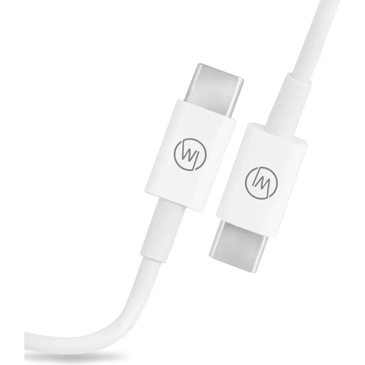 Wicked Chili 1m USB C auf USB C Ladekabel (3A - 20V - 60W) mit Schnellladefunktion kompatibel mit Apple iPad Pro (2021-2020-2018) - Air (2020), Ersatz für Apple Dual USB-C Ladekabel MUF72ZM-A, weiß