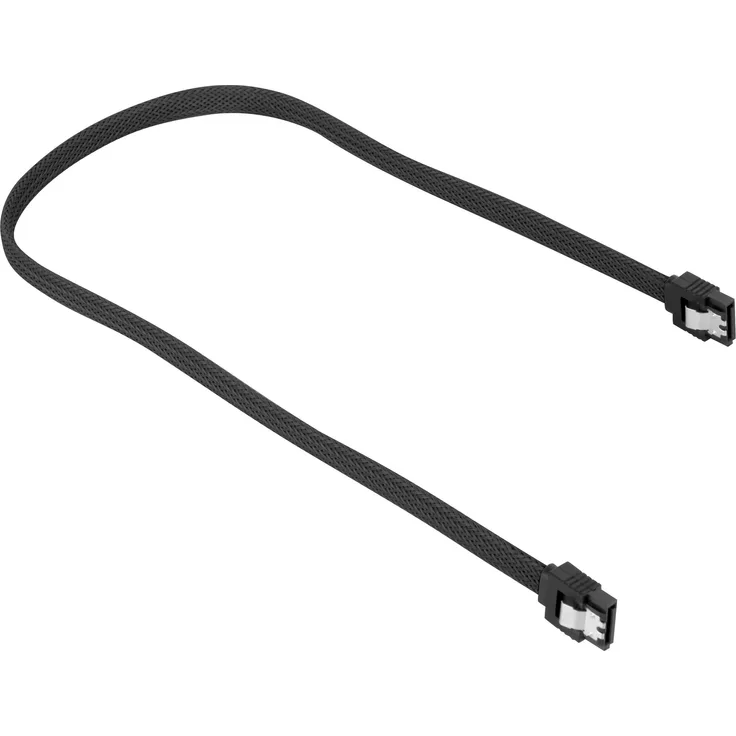 Sharkoon 0.45m, 2xSataIII - SATA-Kabel (2xSataIII, 0,45 m, SATA III, SATA 7-pin, SATA 7-pin, Male Connector-Male Connector, Schwarz)