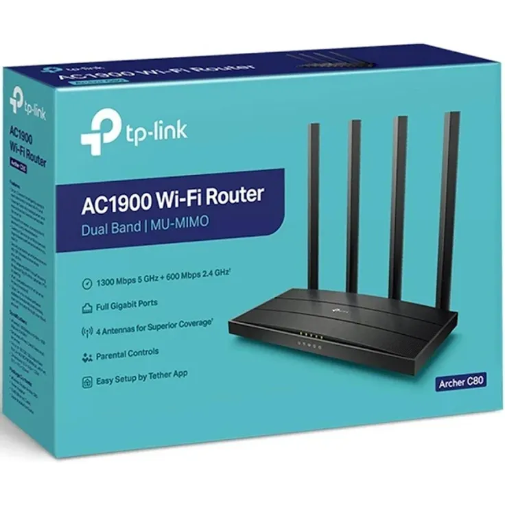 TP-LINK Archer C80 WLAN-Router Gigabit Ethernet Dual-Band (2,4 GHz-5 GHz) Schwarz – Bild 4