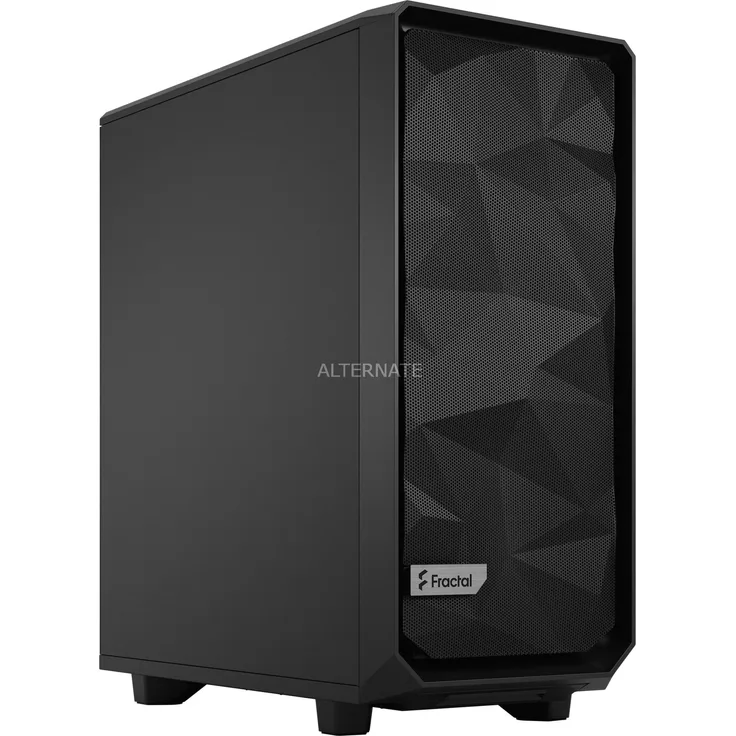 Fractal Design Meshify 2 Compact Black Solid Tower-Gehäuse, schwarz