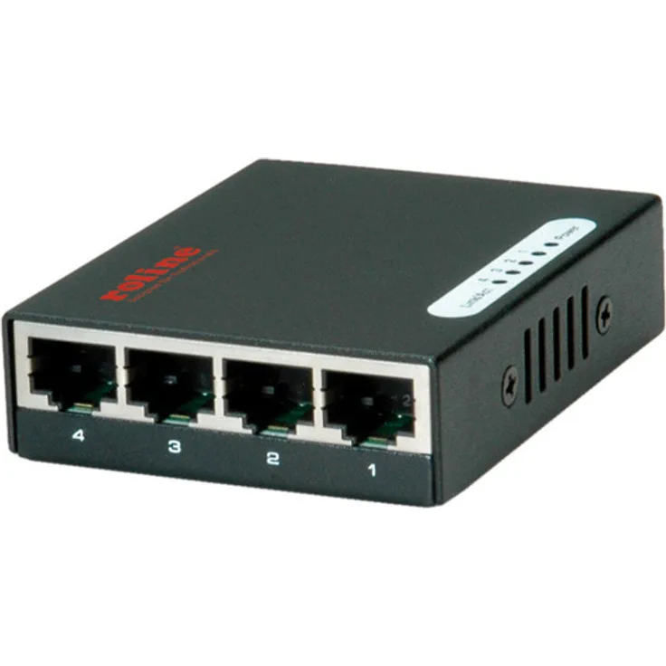 ROLINE 21143514 Gigabit Ethernet Switch, Pocket, 4 Ports