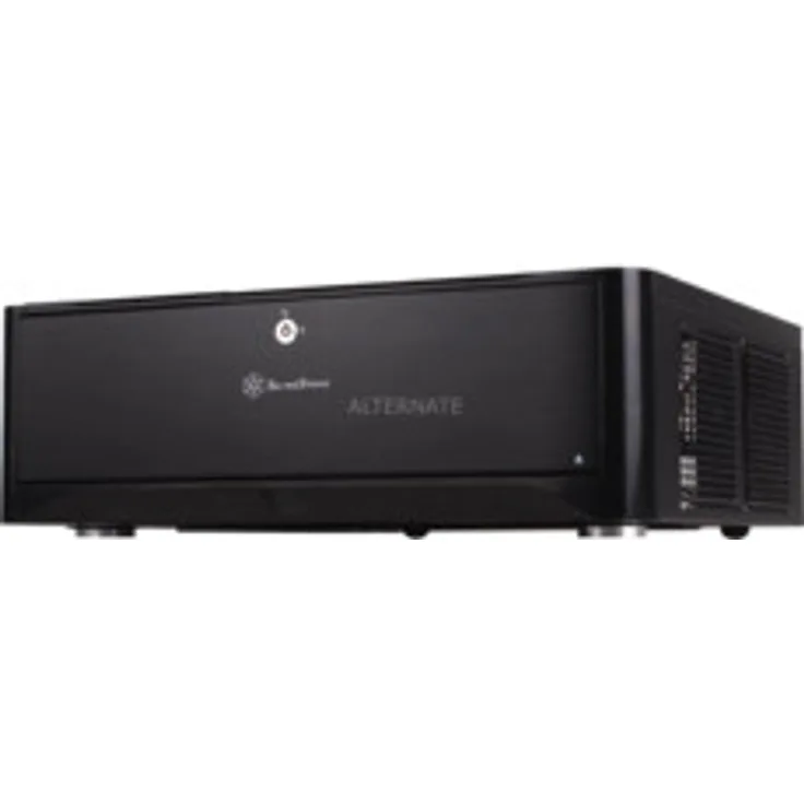 SilverStone SST-GD06B - Grandia HTPC Micro ATX Desktop Gehäuse mit hochleistungsfähigem und geräuscharmen Kühlsystem, schwarz