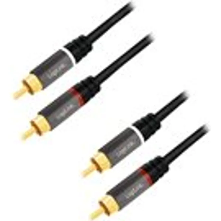 LogiLink CA1209 - Stereo Cinch (RCA) Audio Kabel, 2x2 Cinch Stecker mit vergoldeten Kontakten für einen High Quality Sound, 10m
