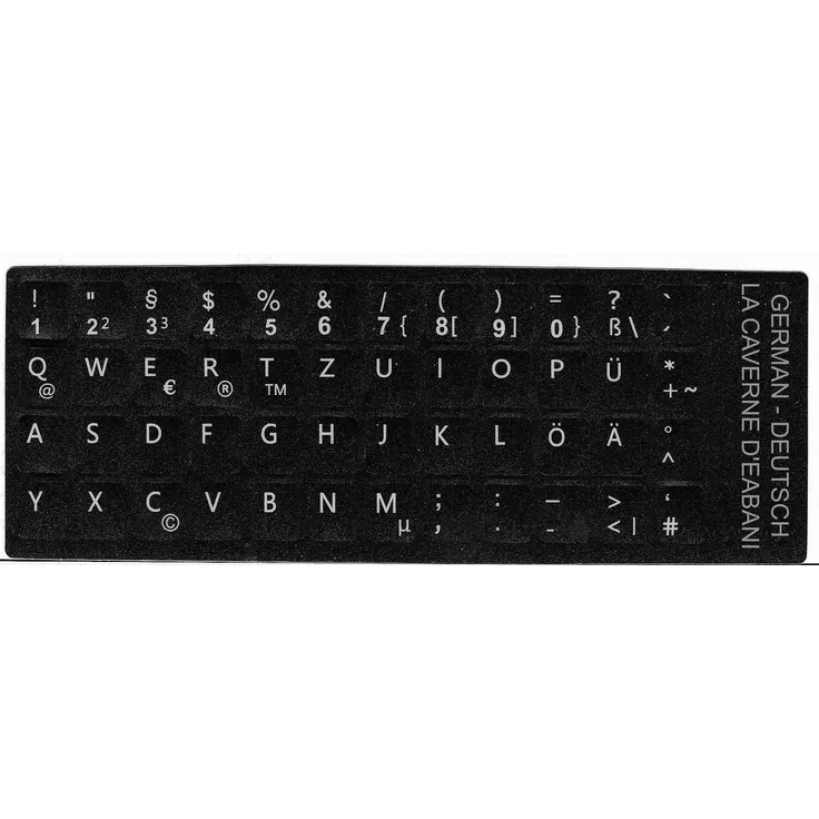 Selbstkleben - 48 Tasten Matt - Deutsche Tastatur Aufkleber -TastaturAufkleber für PC Notebook Laptop