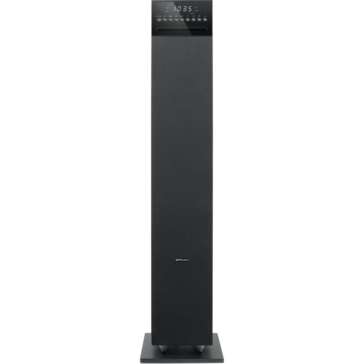 Muse M-1350 BTC Bluetooth Lautsprecher Tower mit integriertem Subwoofer (CD-MP3-Player, FM PLL Radio, Weckfunktion, NFC, Fernbedienung, 120 Watt, Holzgehäuse, USB, AUX-In, Audio-In) schwarz – Bild 2