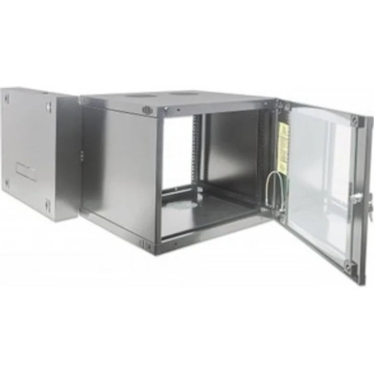 INTELLINET 48,3cm Wandverteiler 12HE 600mm tief 19 Zoll mit Schwenkrahmen BxHxT 593x 540x 600 unmontiert grau (713870)