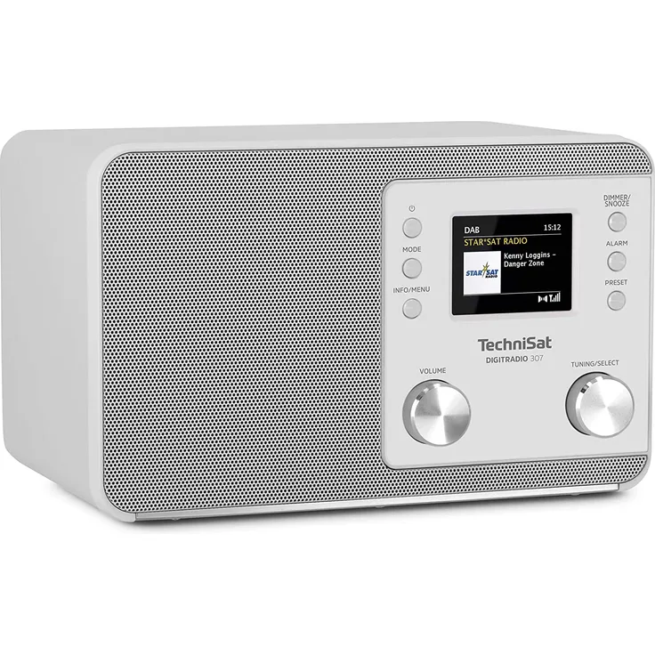 TechniSat Digitradio 307 Digitalradio mit Wecker, TFT-Display, weiß