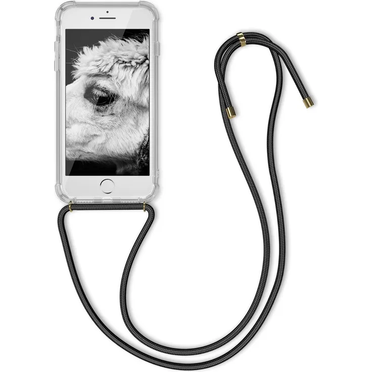 kwmobile Handyhülle, Hülle für Apple iPhone 7 - 8 - SE (2020) - mit Kordel zum Umhängen - Silikon Handy Cover Case Schutzhülle mit Kette
