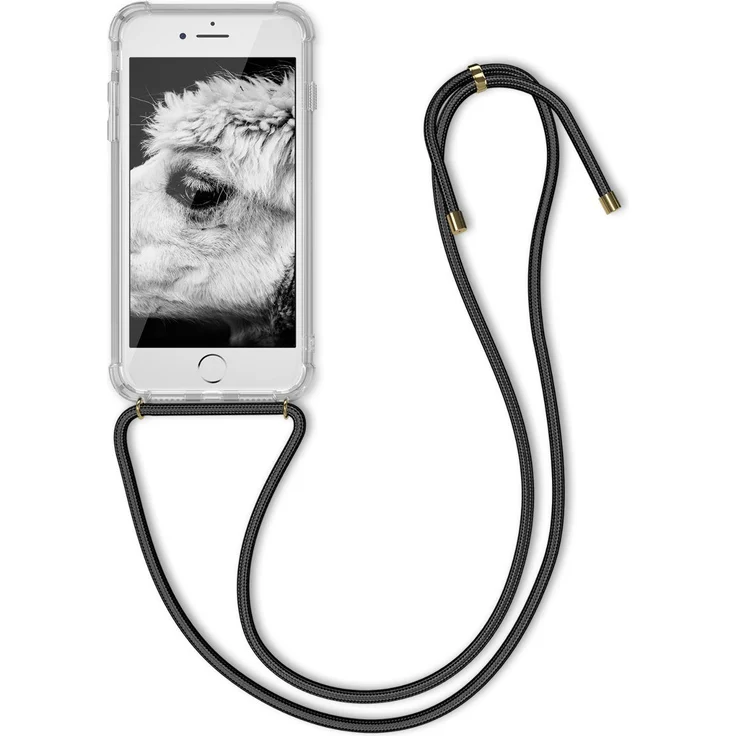 kwmobile Handyhülle, Hülle für Apple iPhone 7 - 8 - SE (2020) - mit Kordel zum Umhängen - Silikon Handy Cover Case Schutzhülle mit Kette