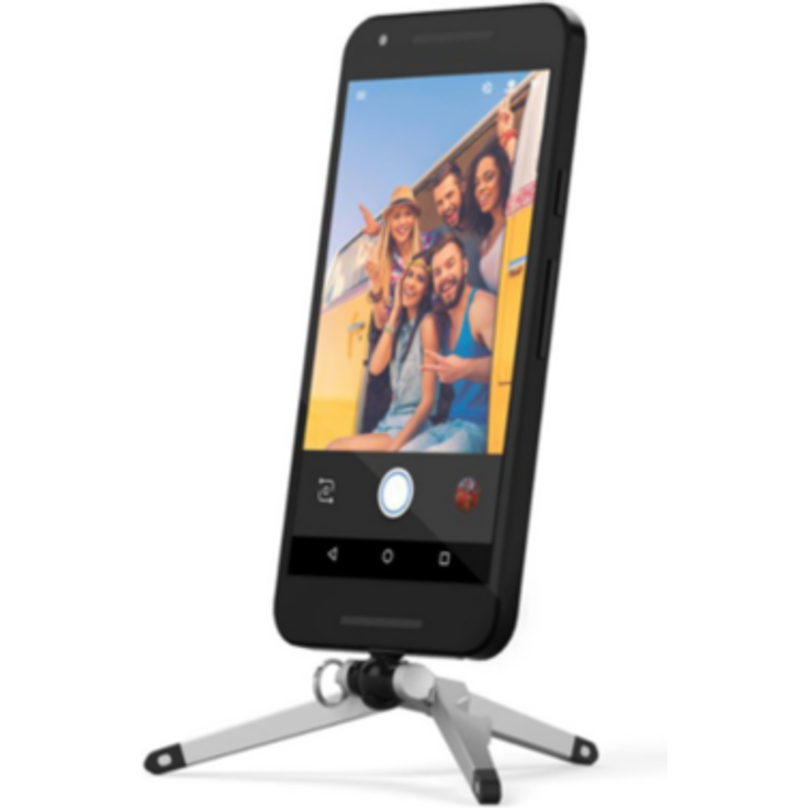 Kenu Stance Kompaktstativ für Smartphones mit USB-C, silber/schwarz