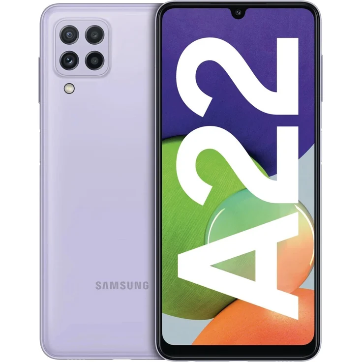 Samsung Galaxy A22 Smartphone 16,3cm Pixel (6,4 Zoll) SAMOLED-Display, 128GB interner Speicher, 4GB RAM, Dual-SIM, Android 11, Violett – Bild 1