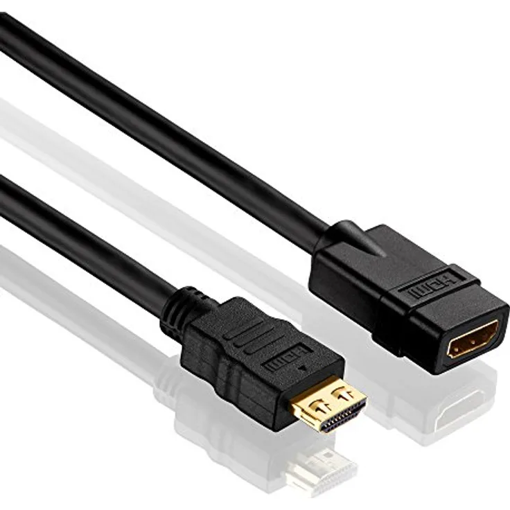 PureLink PI1100-005 High Speed HDMI Verlängerurngskabel (4K UltraHD (2160p), Ethernet), HDMI-A Stecker auf HDMI-A Buchse, zertifiziert, 0,50m, schwarz